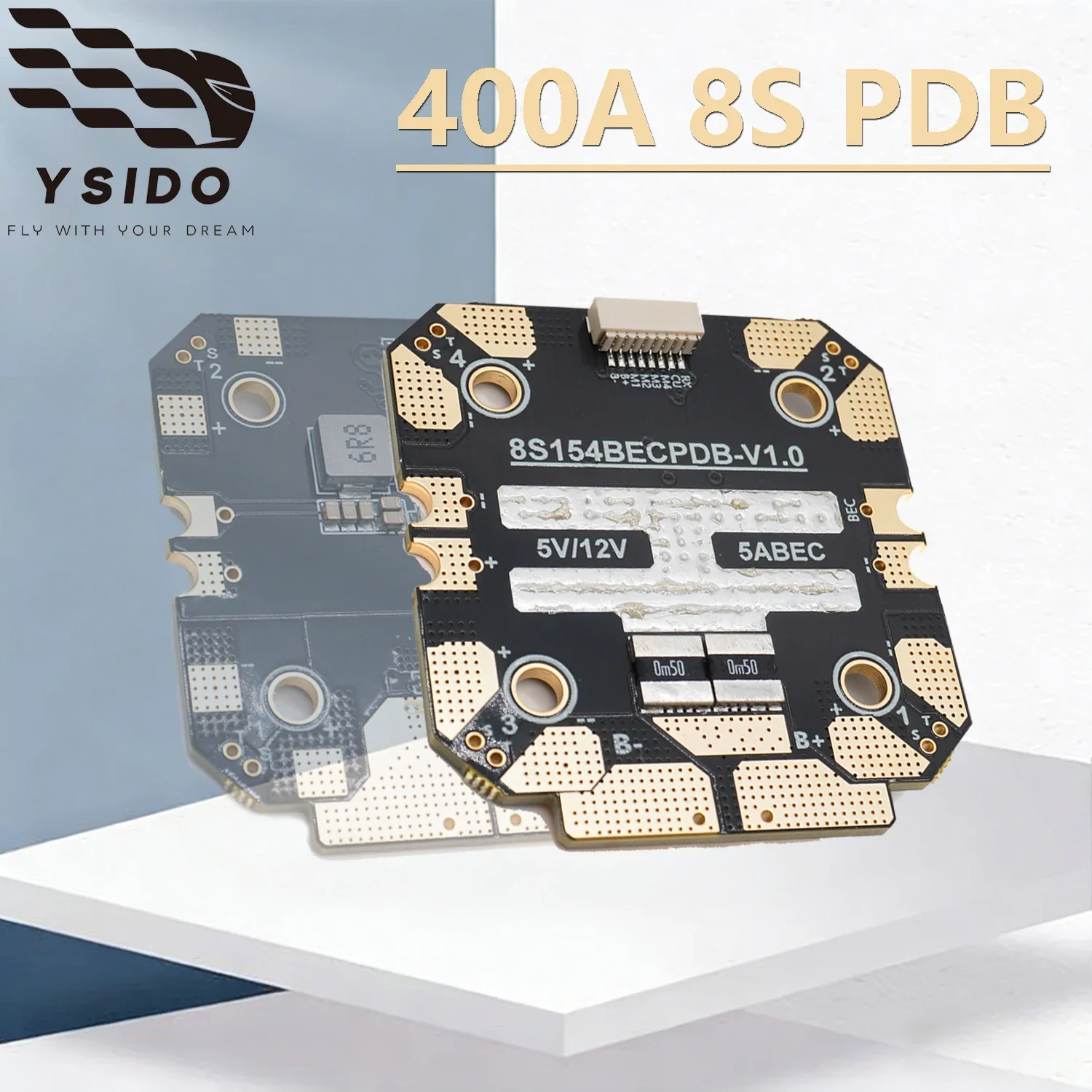 SkyDElYSIDO 400A PDB Distribution Board 8S Lipo 400A Current Sensor Single ESC For RC FPV Quadcopter Fixed Wing Model Aircraft D
