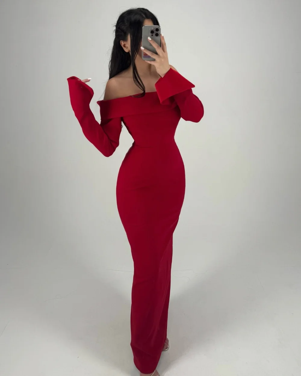 

Customized High Quality Classic Jersey Ruched Column Off-the-shoulder Long Dresses Bespoke Occasion Dresses Matching Elegant