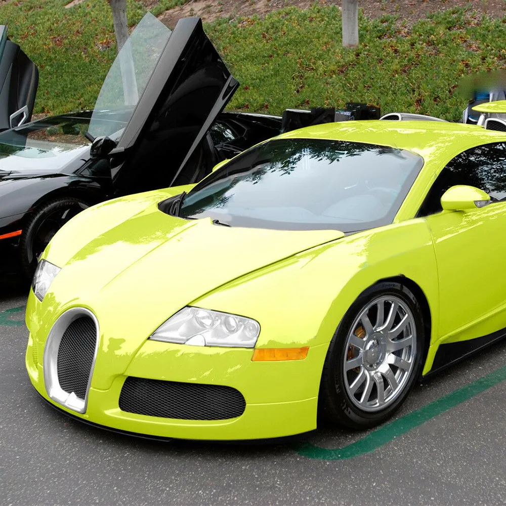 

30x152 см глянцевая неоновая желтая автомобильная виниловая фольга пленка рулонная наклейка наклейка хорошая адгезия властная высококачественная мода 30 х 152 см