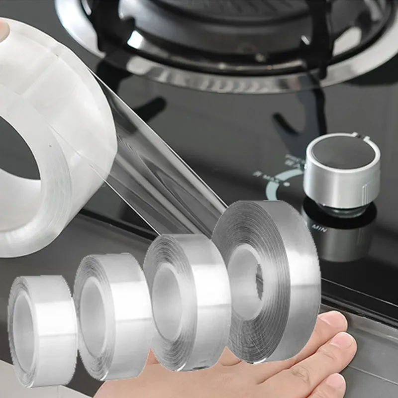 

1/2/3/5m Nano Tape Double-Sided Adhesive Tape Traceless Waterproof Tape For Bathroom Kitchen Sink Tap Gel Sticker