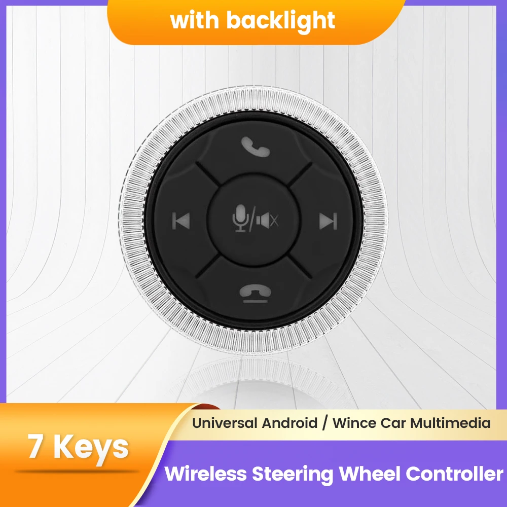 Automobiles Parts 7keys Wireless Steering Wheel Controllor Steering Wheel Buttons for Android Car Remote Control Car Accessories