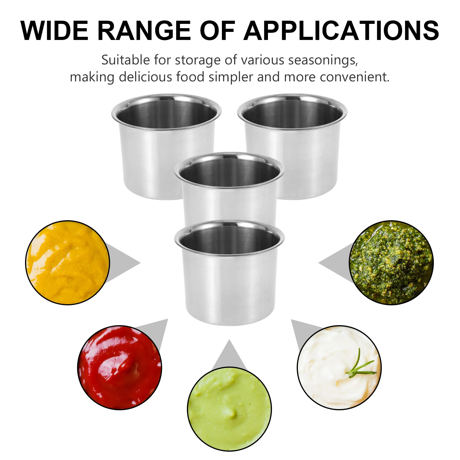 

4pcs Seasoning Jar Stainless Steel Round Multi-Functional Condiment Container Kitchen Storage Spices Jars Cruet Bottle