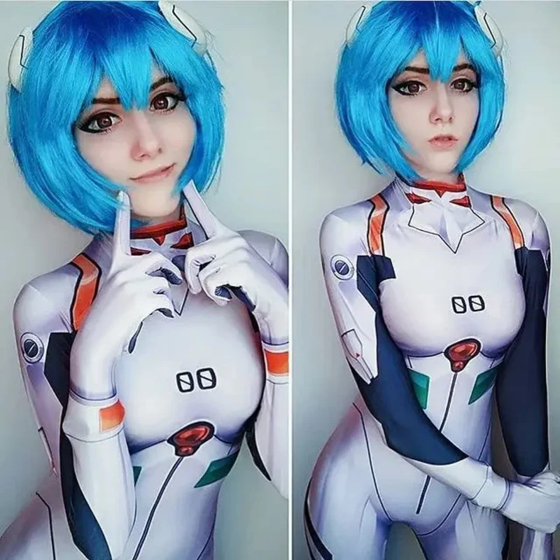 Halloween Anime Ayanami Rei Jumpsuits Cosplay Kostuum Unisex Zentai Catsuit Meisjes Bodysuit