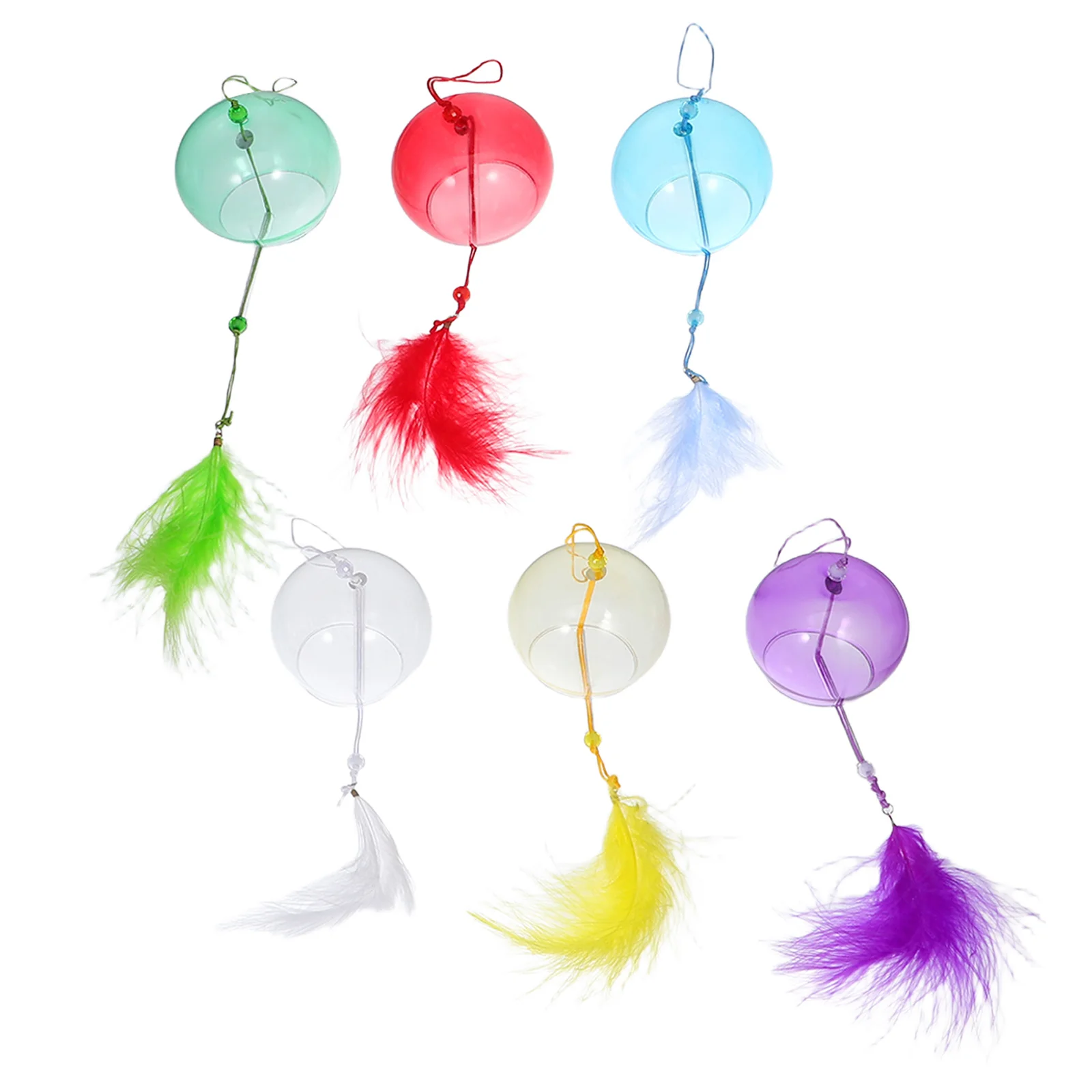 

6Pcs Japanese Glass Wind Chimes Colorful Edo Style Hanging Decorative Bells Balcony Garden Outdoor Wind Chime Pendant