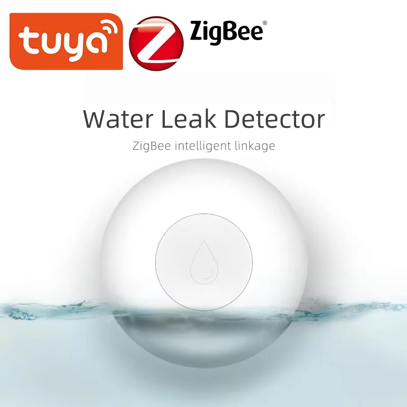 ZigBee Smart Flood Sensor Water Leakage Detector Flood Overflow Alert Security Alarm System Tuya/Smart Life App Remote Control