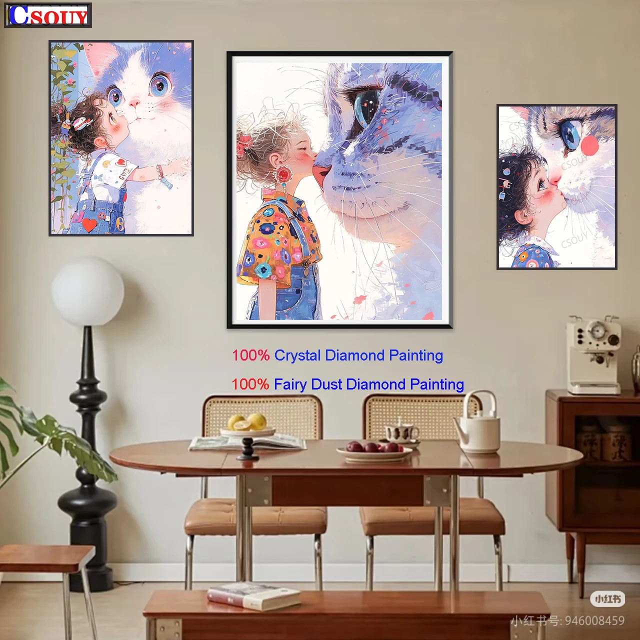 

100% Fairy Dust Diy Diamond Painting Cross Stitch Bear Kiss Girl Cat 5D Embroidery Square Mosaic Home Decor Needlework Crystal