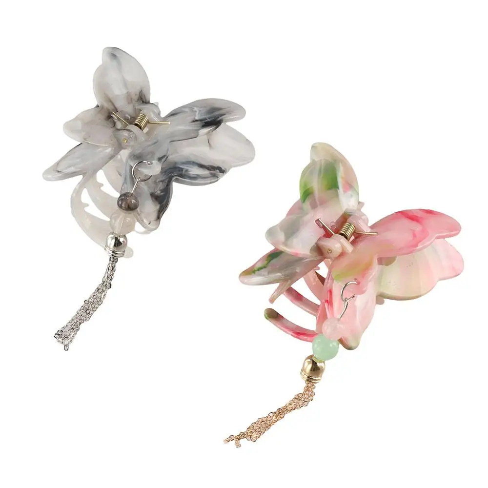 Hair Accessories Korean Style Acetic Acid Hair Claw Elf Acetate Butterfly Hair Crab Clip Tassel Headdress Sweet Shark Clip Lady