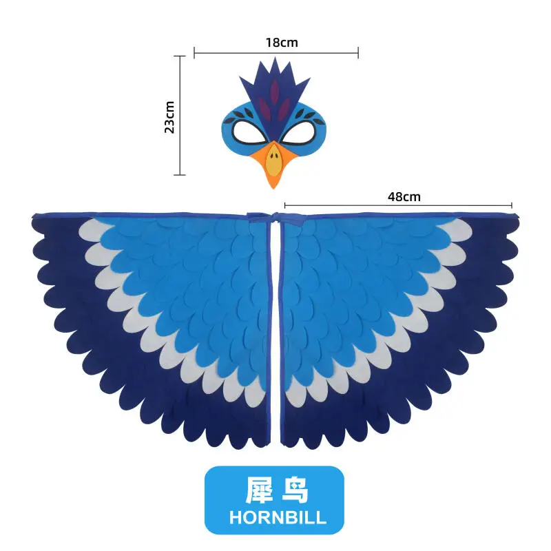 Costume d'oiseau pour | Ensemble cosplay avec masque et cape | Cape d'aile d' et masque pour , pour Halloween, anniversaire, Noël, école, bal masqué