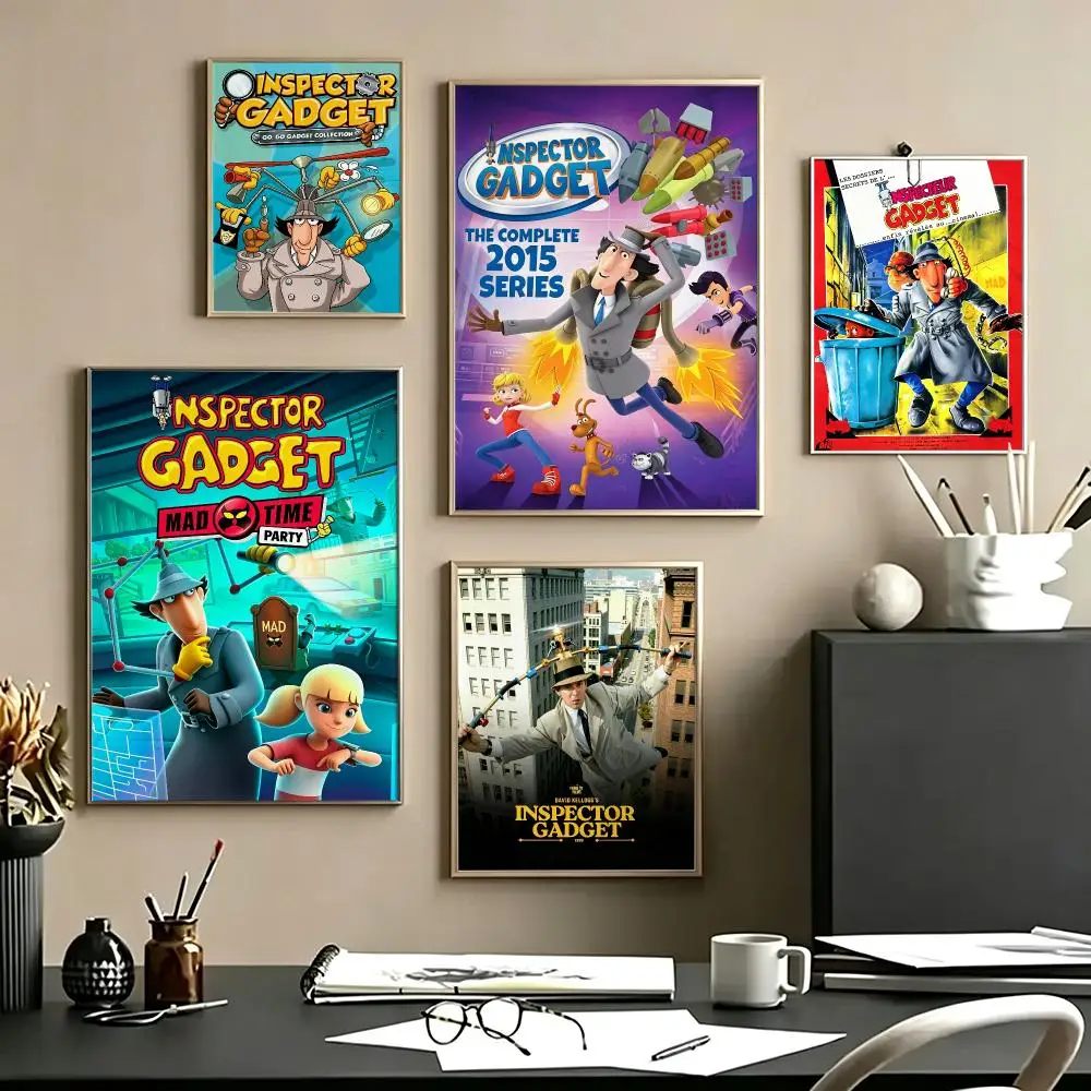 cartoon Inspector Gadget Poster Poster HD Self Adhesive Waterproof Art Print Wall Decor for Bedroom Living Room Home Gift