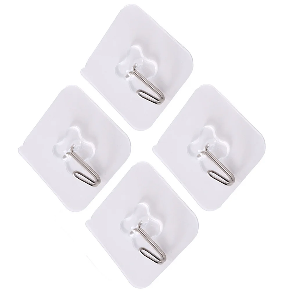 Transparente Reutilizáveis Ganchos de Parede, Heavy Duty Rack, Casaco, Toalhas, Robe Cabides, Impermeável, Heavy Duty, 4 Pcs