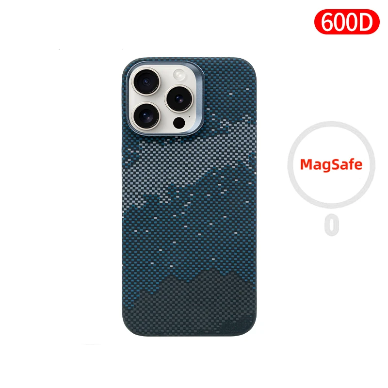 DIXSG Für iPhone 15 Pro Max/iPhone 15 Pro Carbon Hülle Kevlar 600D Aramidfaser ultradünne Hardcover magnetisch schwarz Schlank hellrot 8