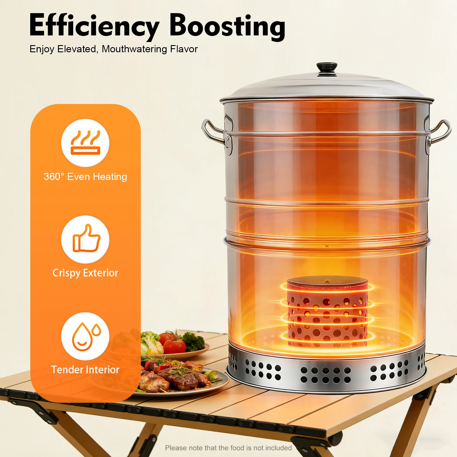 Portable Charcoal Barbecue Grill – 201 Stainless Steel – 16.14
