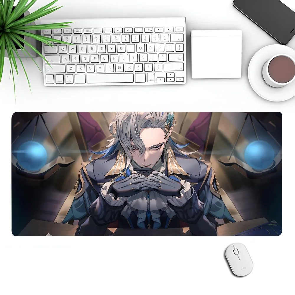 Neuvillette Genshin Impact Game Mousepad لوحة ماوس ألعاب كبيرة LockEdge سميكة لوحة مفاتيح الكمبيوتر الجدول حصيرة مكتبية