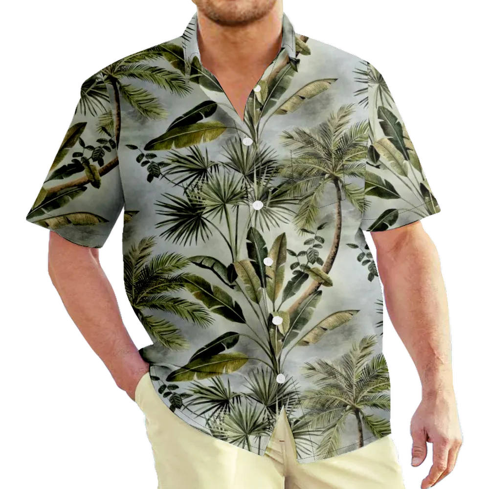 

Hot Sales Summer Mens Short Sleeve Shirts Emaan Plus Size Men Shirts Hawaiian