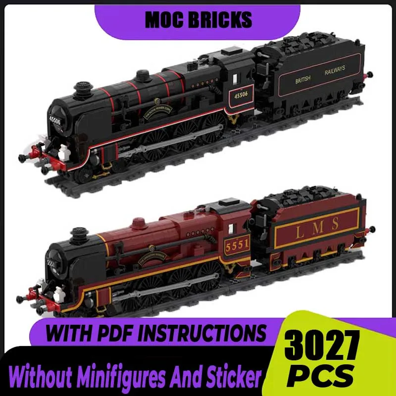 

Railway Train Model Moc Building LMS Patriot Crimson Lake/ Black Livery Model Bricks Technology Blocks Toy DIY Assembly Gifts