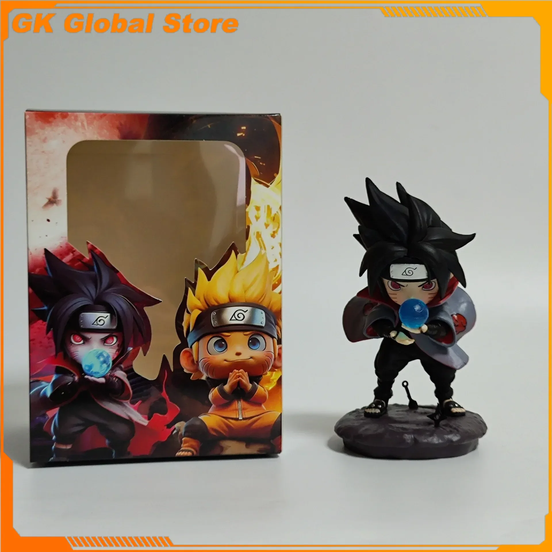 

9 см Наруто аниме фигурка Узумаки Наруто Учиха Саске периферийные устройства ПВХ версия Q модель сцена статуя украшения подарки на день рождения игрушки
