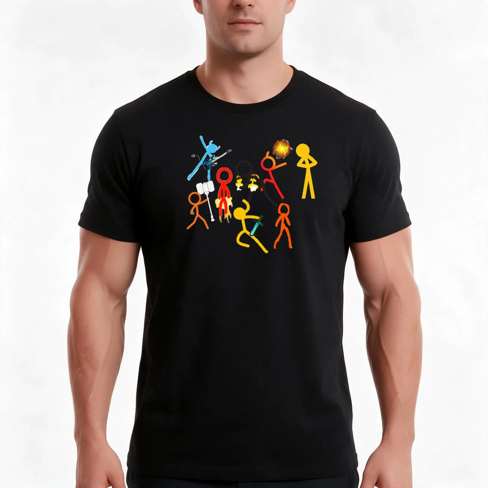 alan becker fuuny cute design stickers alan becker T-Shirt, Summer Casual Cotton Tee, Oversized Streetwear Tops, 100% Cotton
