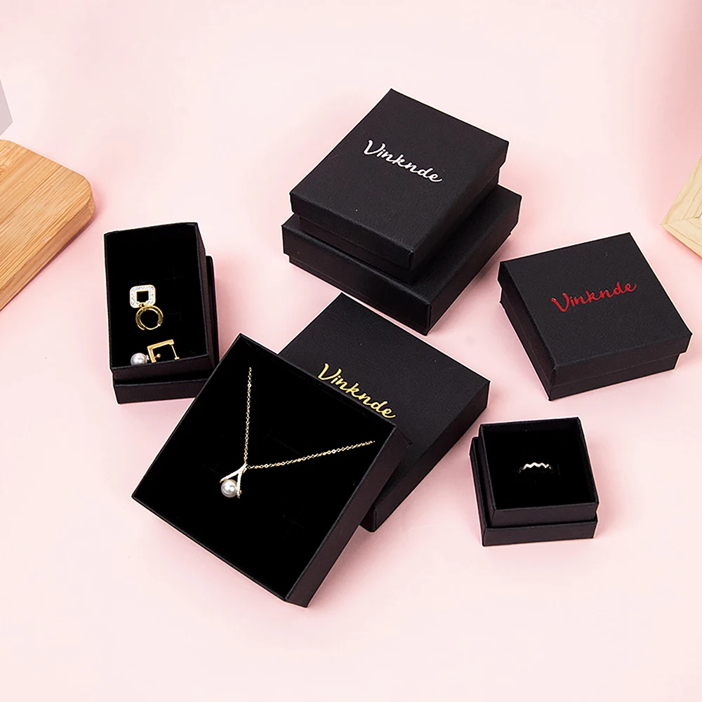 

100Pcs/Lot Jewelry Cardboard Gift Boxes for Packaging Decorative Jewellry Boxes Colorful for Earring Necklaces Bracelets Rings