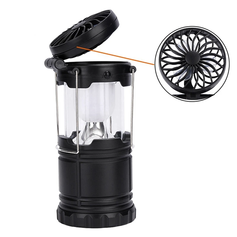 Outdoor LED Lanterns Collapsible Camping Lantern Bright Battery Powered Hanging Lanterns With Fan, For Camping Hiking