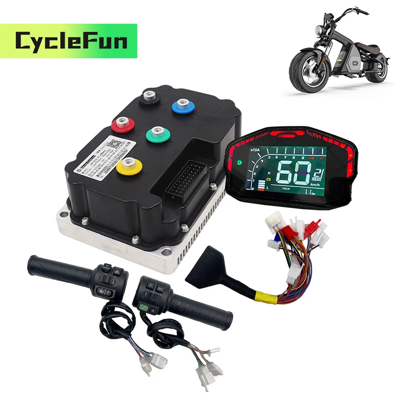 

Контроллер синусоидальной волны FarDriver 5KW-6KW ND96530 96V 330A BLDC с дисплеем DKD и дроссельной заслонкой T08 для электрических мотоциклов, скутеров