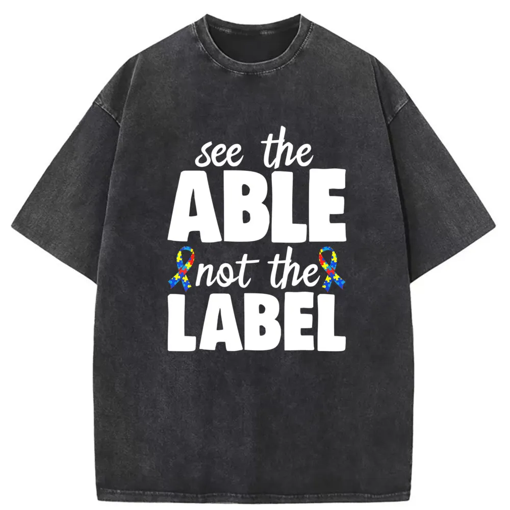 See The Able Not The Label Men Women Creative T-shirts Vintage Cotton Long Sleeve Tee Shirt Man Printed Washed Sweatshirts