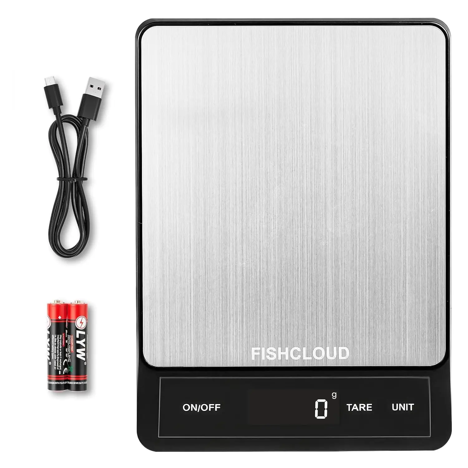 

Rechargeable Digital Kitchen Scale 33lb, 1g/0.05oz Precision, Type-C, Stainless Steel, LCD Display for Cooking Baking Meal Prep