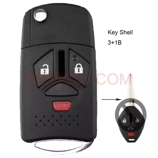 KEYECU 2B /3B /4 Buttons Modified Remote Car Key Case Shell Housing for Mitsubishi Outlander Galant Eclipse Lancer