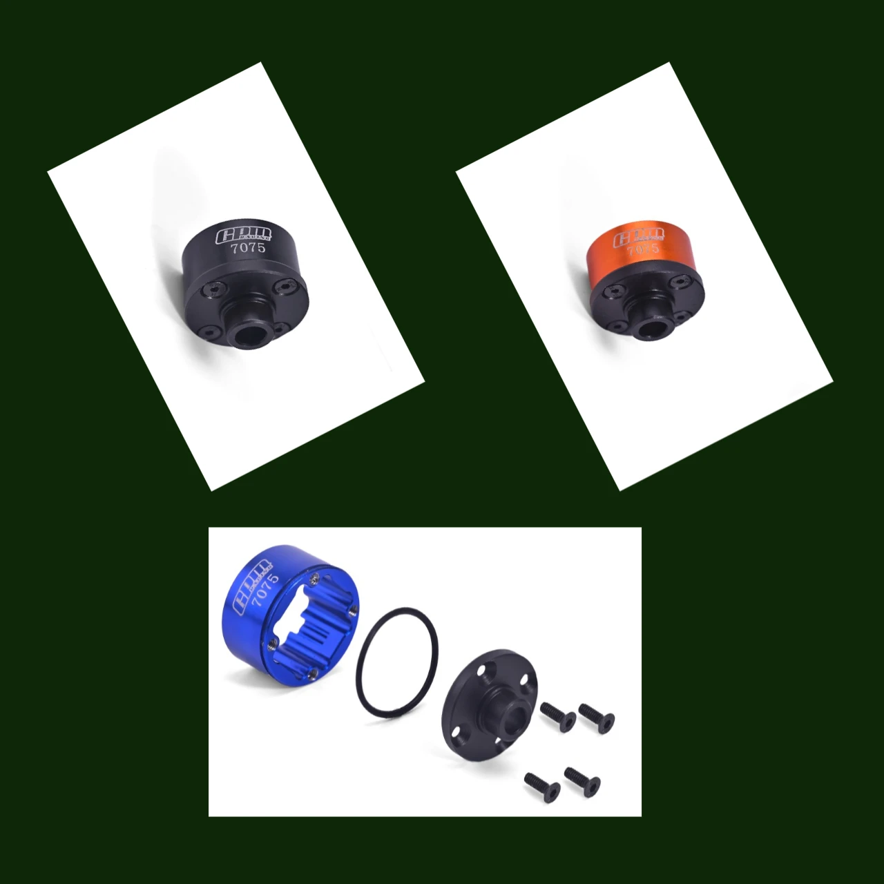 Obudowa mechanizmu różnicowego GPM ze stali średnio węglowej + aluminium 7075 do LOSI 1/10 Baja Rey, Rock Rey, Hammer Rey LOS232004、LOS232075