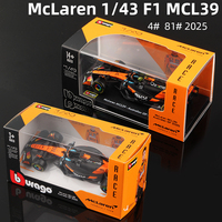 Bburago 1:43 2025 McLaren Racing MCL39 F1 Alloy Model Formula Auto Toy #4 Norris #81 Piastri Die Cast Static Miniature