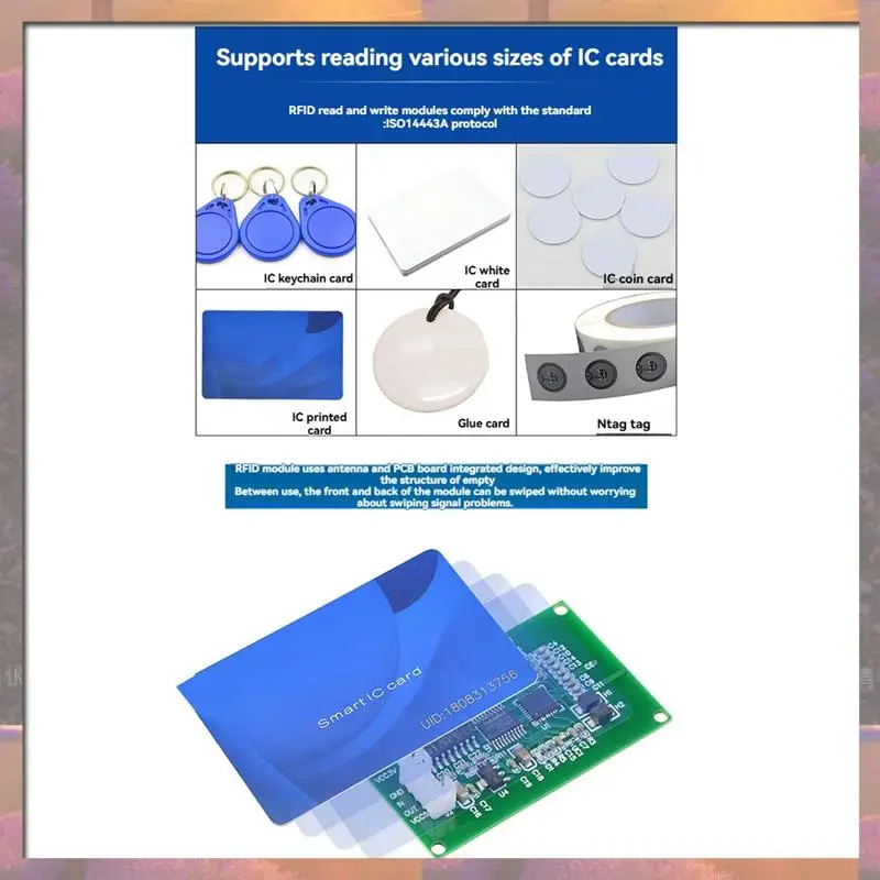 

Top Sale RFID Reader Writer Module 13.56Mhz IC Card Reader S50 Card Reader ISO14443A RS232 Support Window Linux System