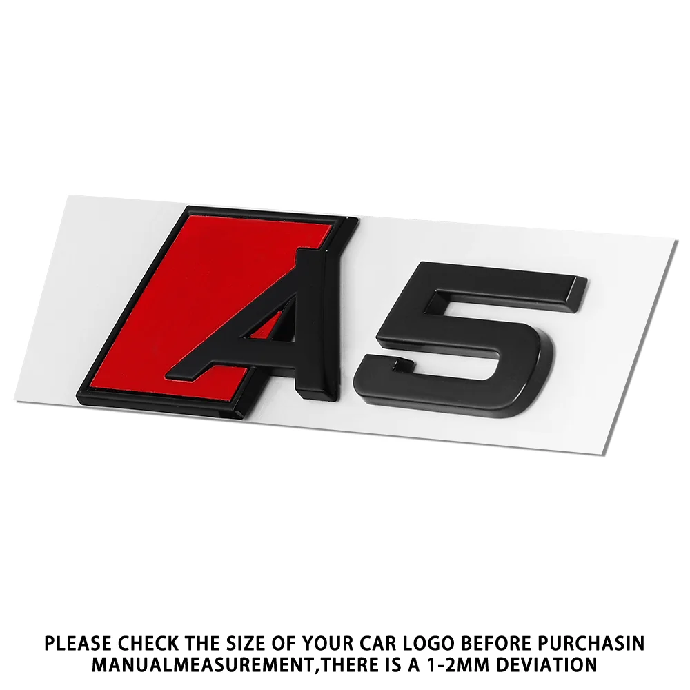 1pc 3D Aluminium für AUDI A3 A4 A5 A6 A7 A8 A3+ A4+ A5+ A6+ A7+ A8+ Auto Brief Hinten Stamm Stoßstange Emblem Aufkleber Schwanz Abzeichen Aufkleber