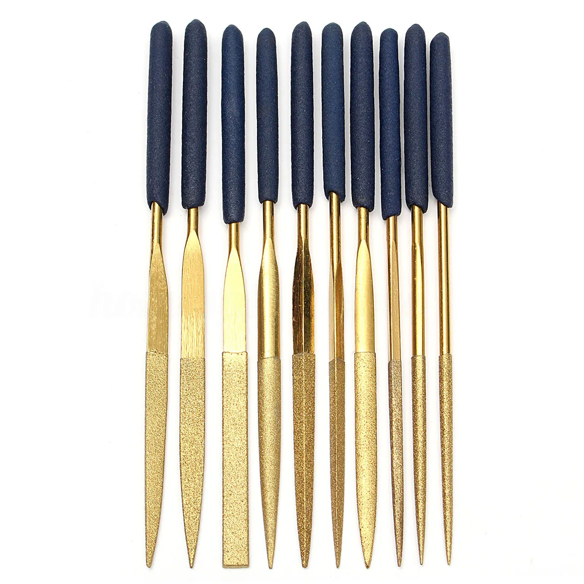 Super Deal -10Pcs Titanium Diamond Coating Needle Flat File Set Metal Working Craft Tools