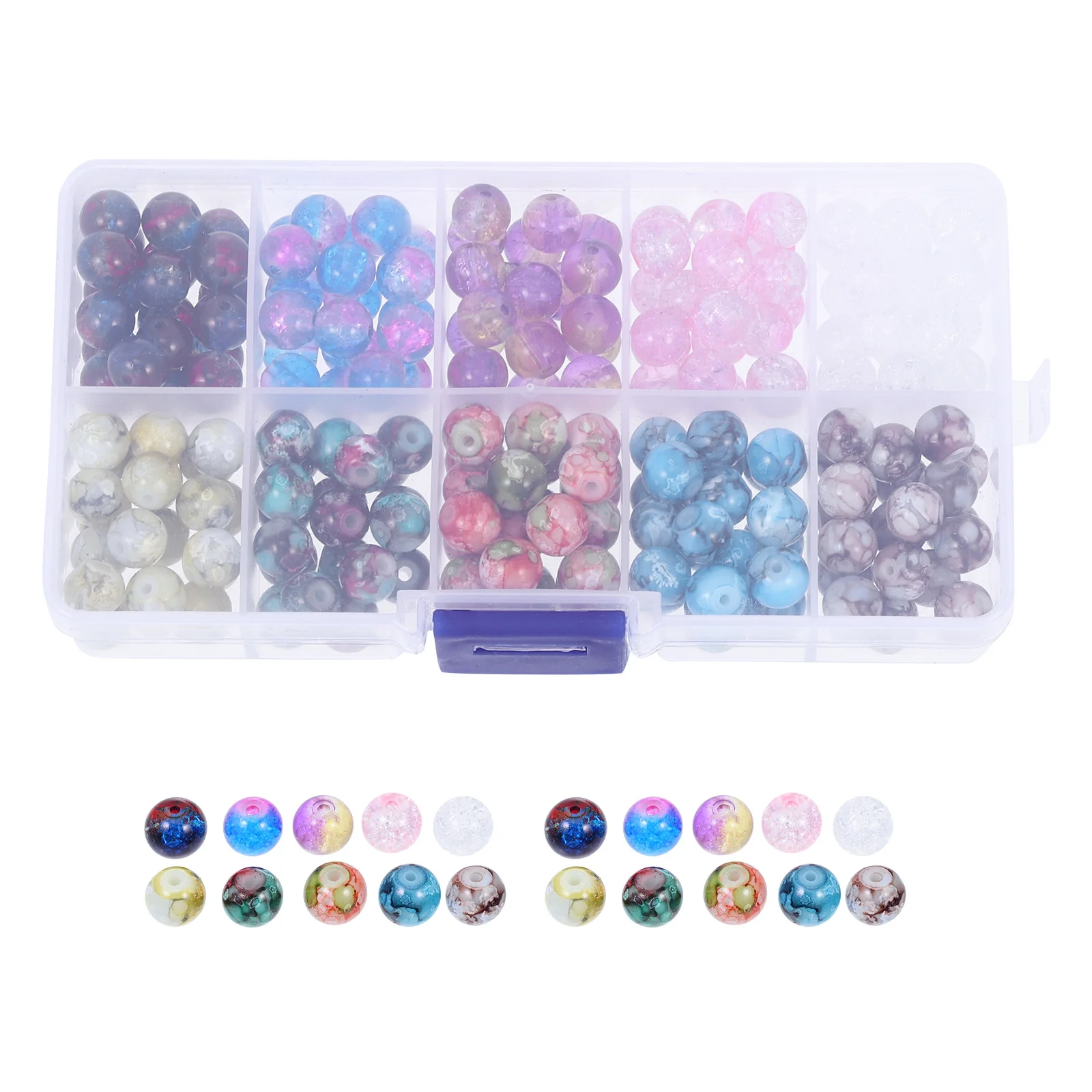 

200Pcs Beads with Holes Natural Stone Loose Beads for DIY Jewelry Making Craft Projects Pendant Ornament Supplies