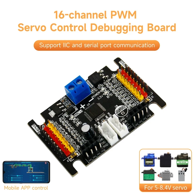 16 Channel Servo Drive Board PWM PCA9685 IIC Interface Robotic Arm With Over-Current Raspberry Pi