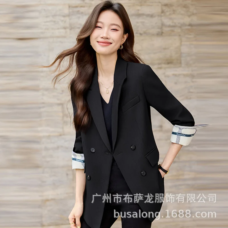 2025New بدلة على الموضة أنيقة المرأة عادية كم طويل سترة المهنية المرأة الرسمية سترة واحدة Workwear1831