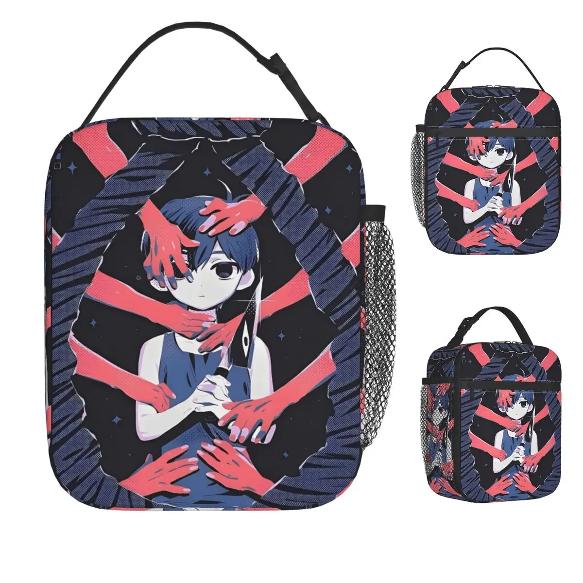 Anime Basil Sunny Omori Game Lunch Bag Vintage Lunch Box Outdoor Picnic Convenient Thermal Tote Handbags Print Cooler Bag