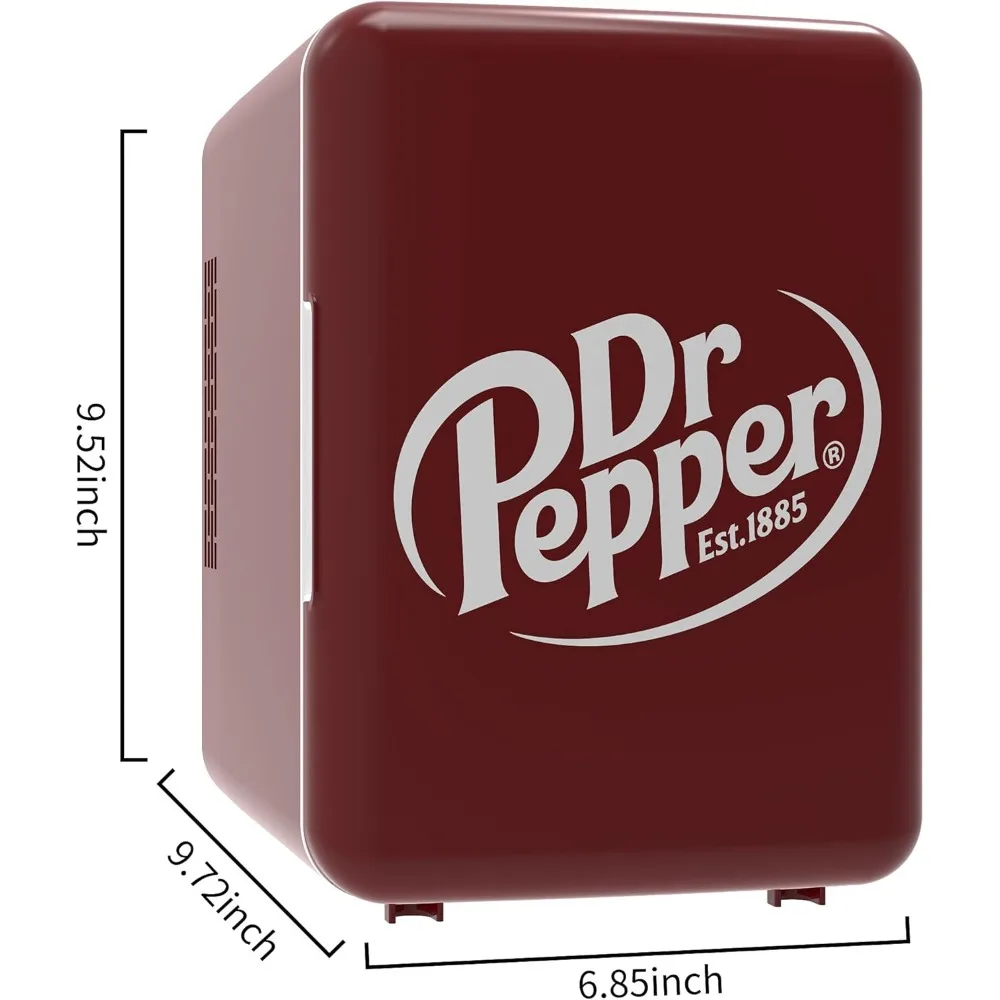 MIS135DRP DR. Pepper Mini Portable Compact Personal Fridge Cooler, 4 Liter Capacity, 6 Cans, Makeup, Skincare, Freon-Free & Eco