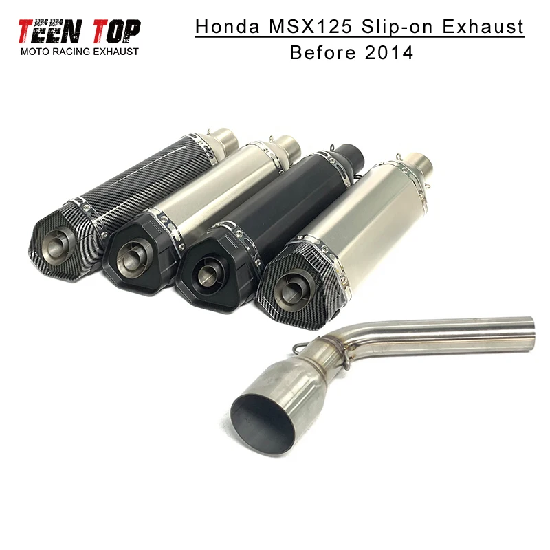 For Honda GROM125 MSX125 Motorcycle Exhaust System Escape Moto Modify MSX125 Link Pipe Muffler AK Exhaust With DB Killer