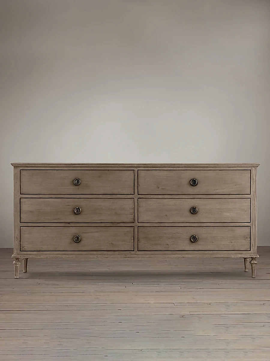 

French country solid wood chest, bedroom six chest cabinet, locker, American retro style dining side cabinet, oak furniture cust