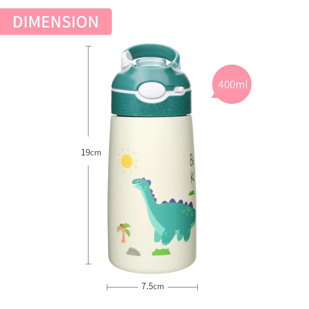 Thermos per bambini da 400 ml Bottiglia d'acqua Thermos per bambini Tazza per bambini con becco d'anatra Boccette per vuoto in acciaio inossidabile 316 Bicchiere Thermo Cup