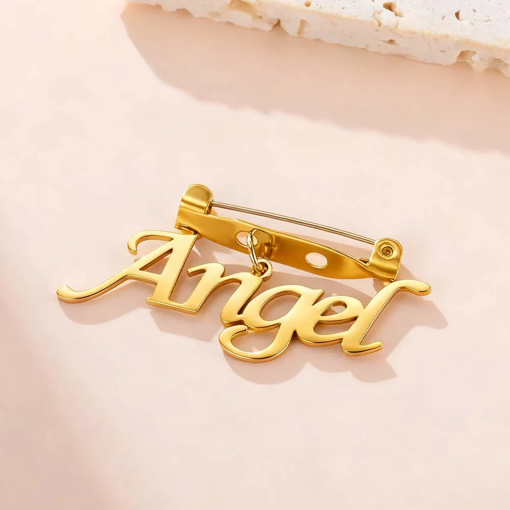 بروش شخصية اسم العلامة معرف الأعمال شعار الشركة المخصص دبوس الصدر شارة معدنية للمرأة الرجال مجوهرات من صلب لا يصدأ