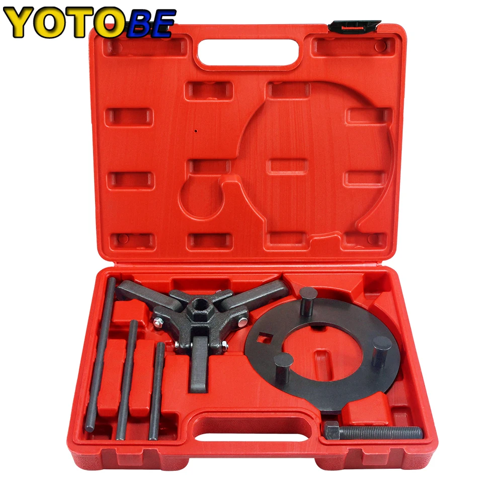 6Pcs Car Timing Belt Changing Removing Damper Pulleys for Mazda and Chrysler Engines Three-jaw Harmonic Balancer Dampener Puller