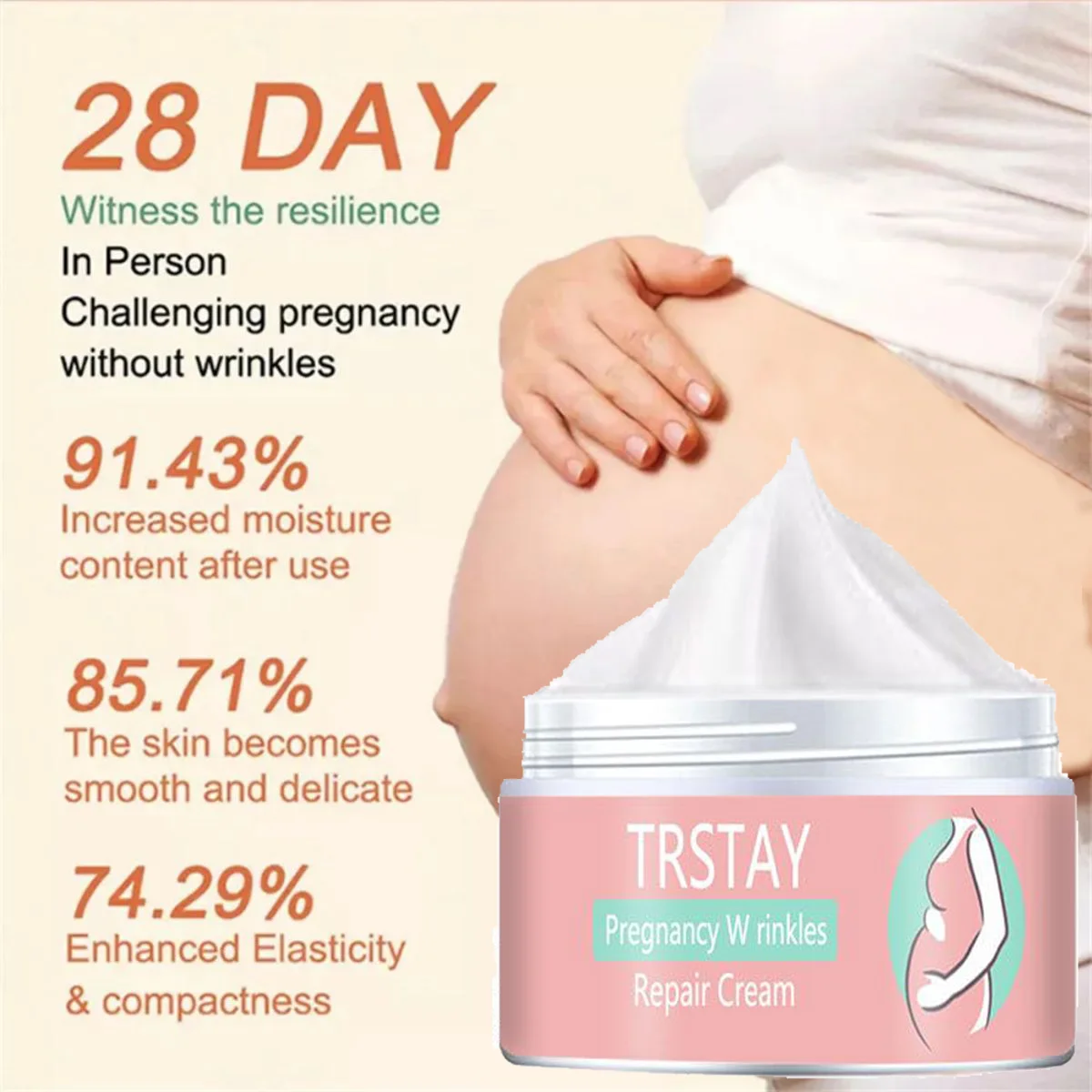 TRSTAY crème réparatrice pour la grossesse soins de la peau élasticité humidité collagène vergetures et cicatrices fondues pendant la maternité