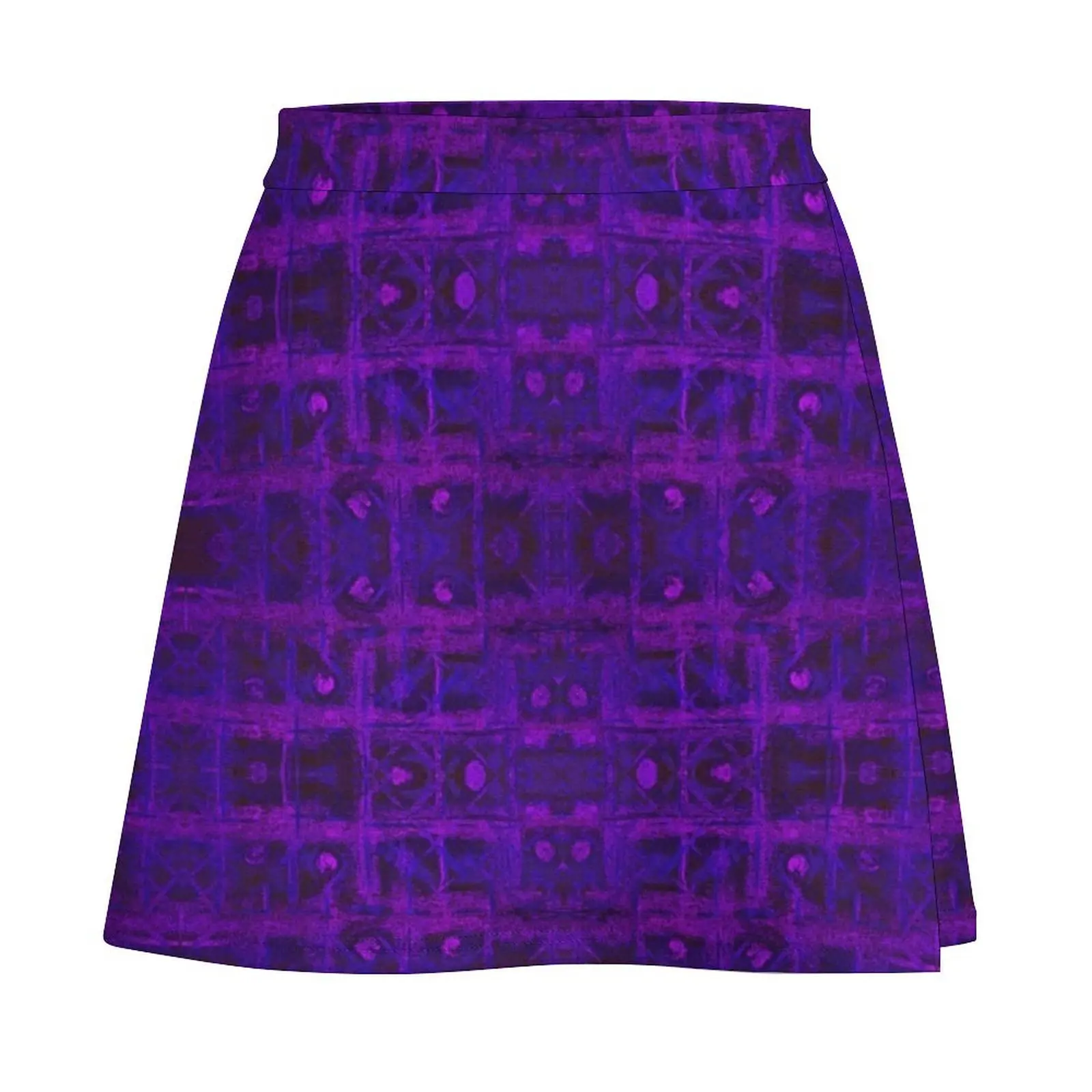 Violet Weave, Abstract Weave Plaid Tartan Pattern Mini Skirt new in clothes womens clothing Female skirt Mini Skirt