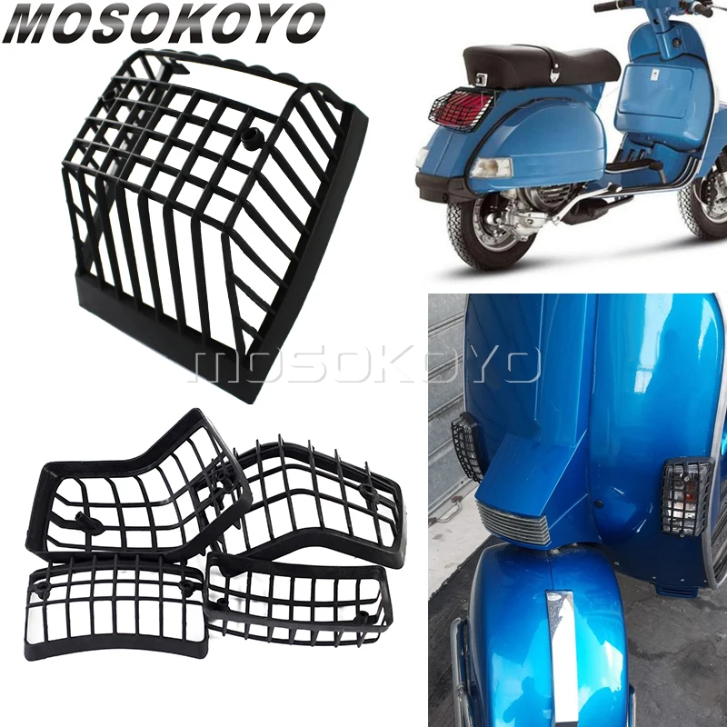 Motocykl przedni i tylny kierunkowskaz Grille straż + kamienna osłona tylna kratka światła dla Vespa PX LML Star T5 Classic