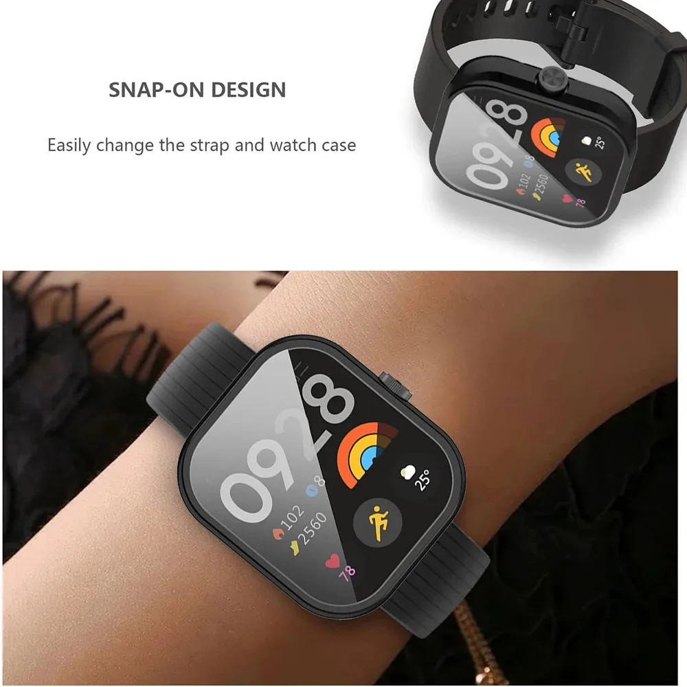 Funda protectora de pantalla de 2 piezas para reloj Redmi 4, carcasa protectora de reloj envolvente, suave, chapada en TPU