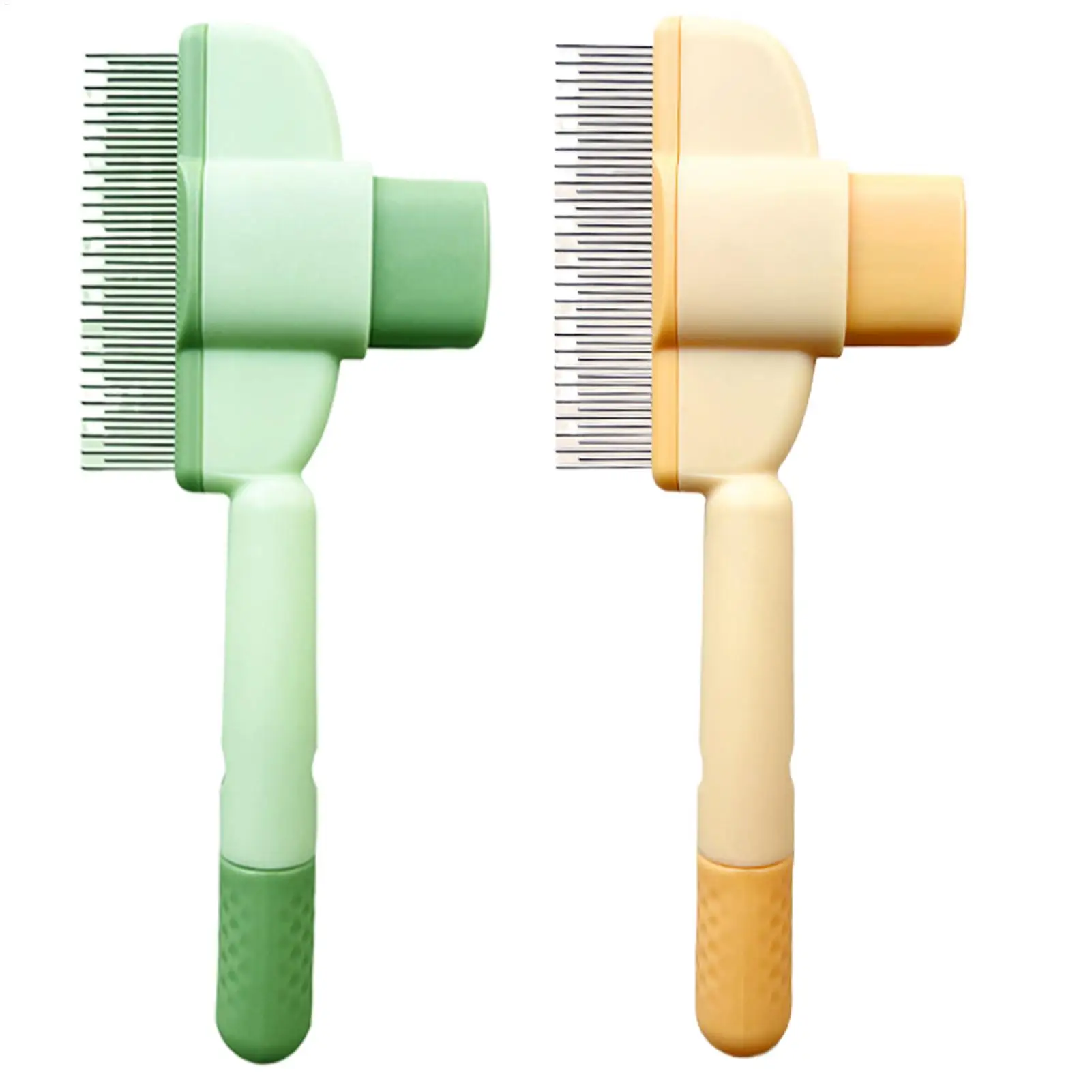 Peigne anti-poils et anti-puces pour animaux de compagnie, avec bouton de déverrouillage, élimine efficacement les poils lâches pour chats et chiens à poils courts ou longs, 1 pièce