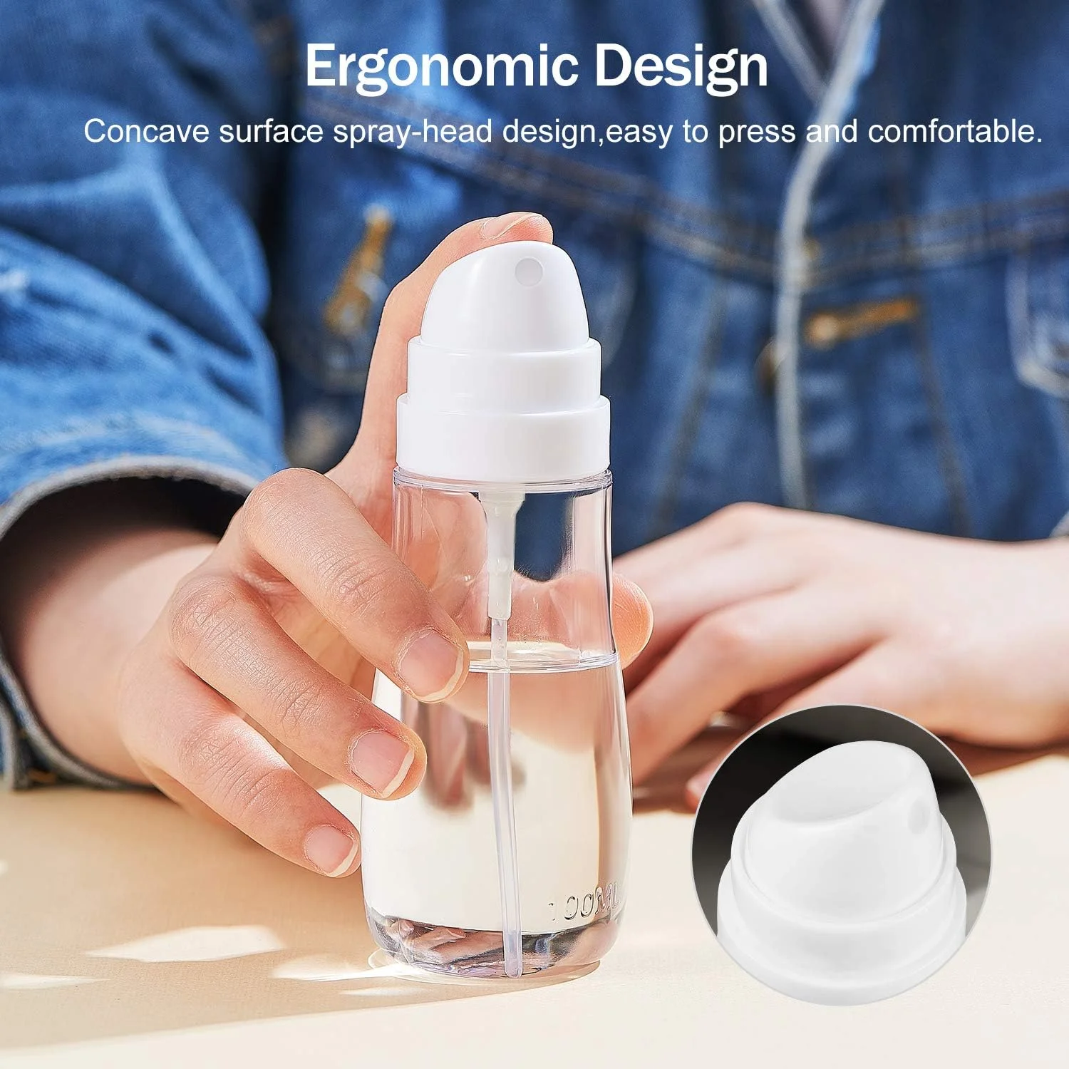 

Small Spray Bottle with Fine Mist, 2 Pack .4oz/100ml Travel Spray Bottles for Hair and Face, Refillable Spray Bottles for Cleani