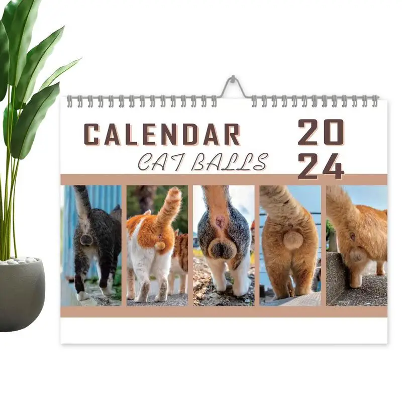 2024 Cat Butthole Wall Calendar From Jan. 2024 - Dec. 2024 Planning Daily Scheduler Monthly Calendar For Home Offices School