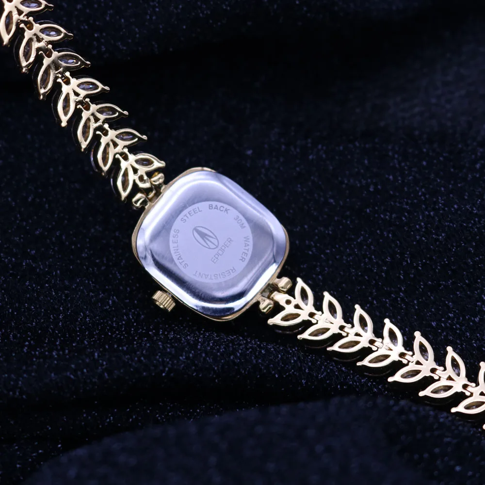 Lady Women\'s Watch Japan Quartz Fashion Luxury Jewelry Crystal Hours Mother of Pearl Dress Bracelet Rhinestone Girl Gift Box